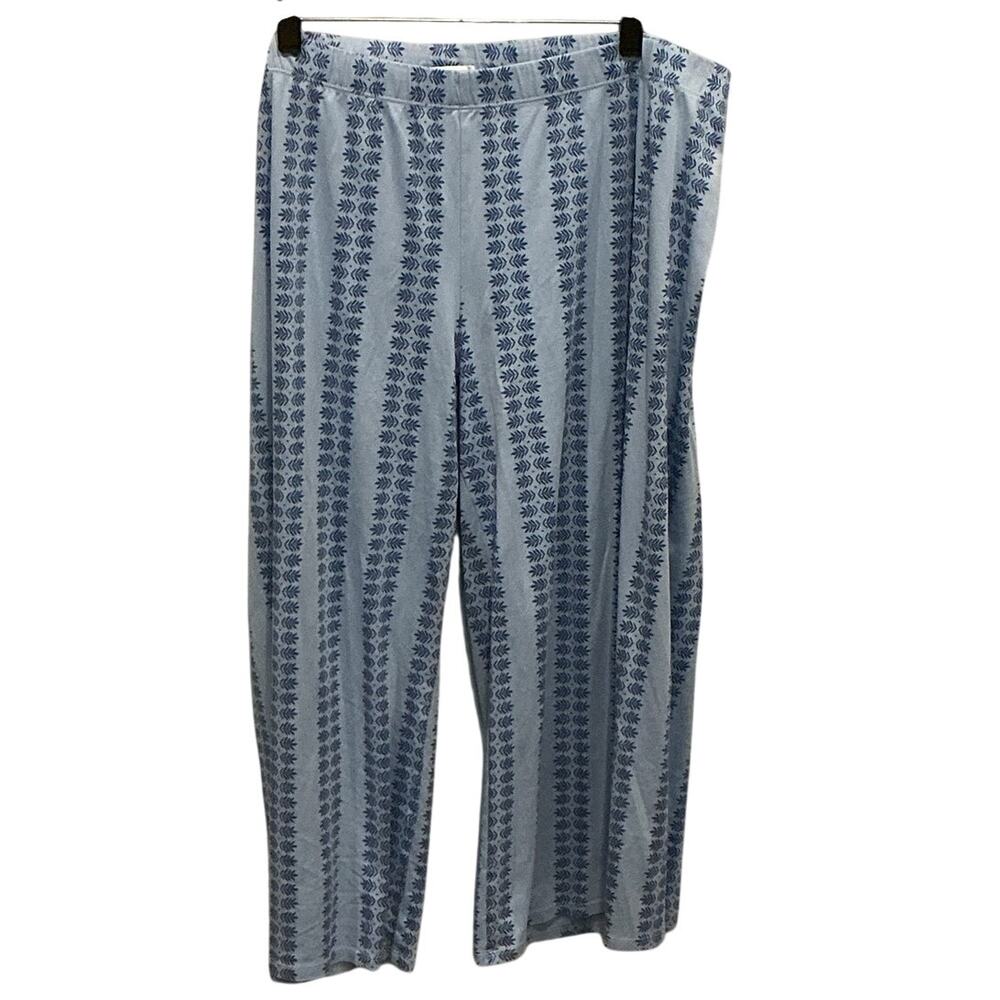 Lake Womens Pima Cotton PJ Pants Plus Size XXL Blue Lounge Pajama Sleepwear